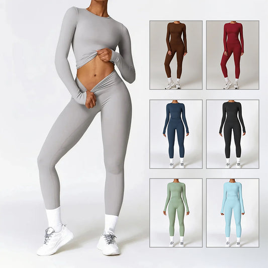 Quick-Drying Yoga Suit | Fitness Tracksuit With High Waist Leggings & Breathable Sportswear