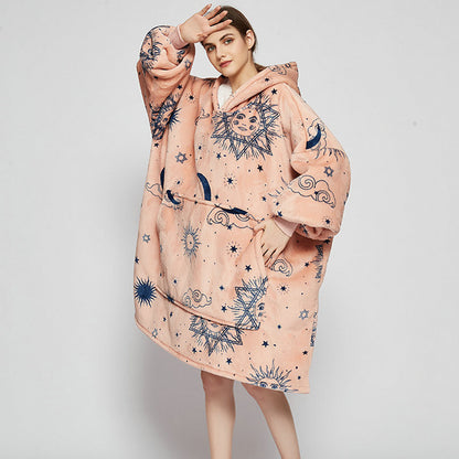 Wearable Blanket Hoodie – Cozy Fleece Sleepwear With Warm Oversized Fit
