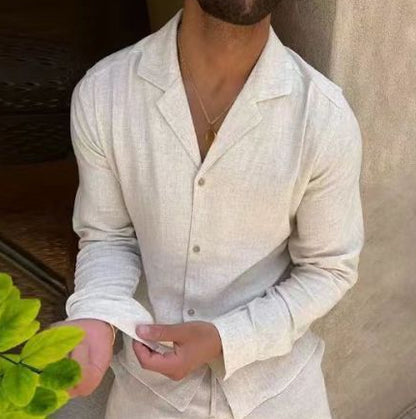 Casual Men's Suit – Long Sleeve Single Breasted Jacket With Slim Fit Trousers