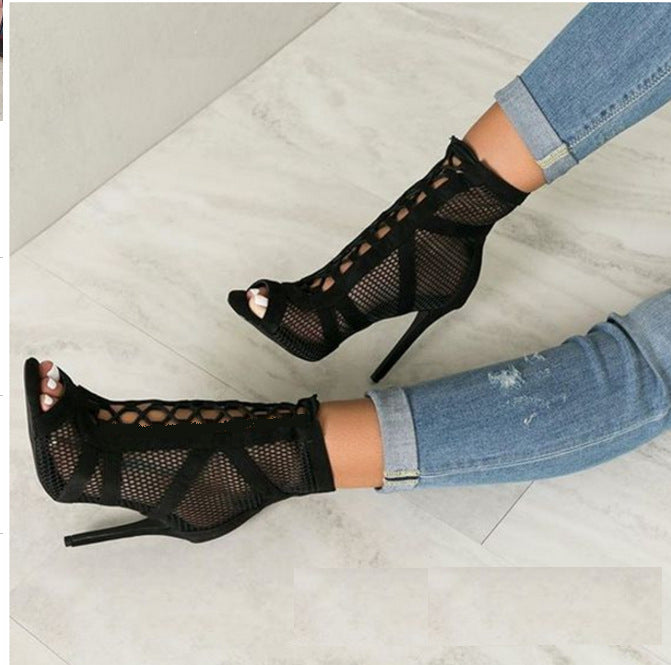 High Heel Women Shoes | Black Suede Heels With 11.5cm Elegant Evening Style