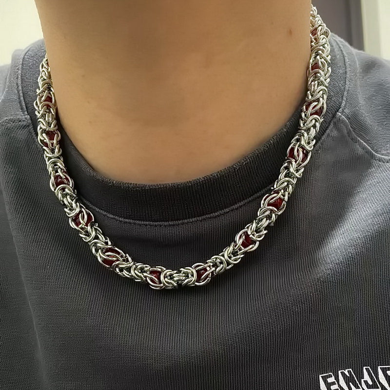 Sapphire Splice Necklace | Men's Titanium Steel Chain With Extension