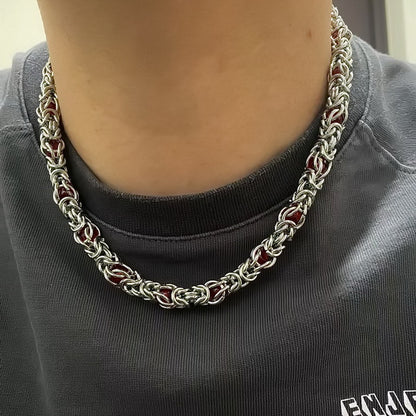 Sapphire Splice Necklace | Men's Titanium Steel Chain With Extension