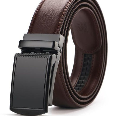 Adjustable Holeless Belt | Casual Men's Leather Belt With Alloy Buckle