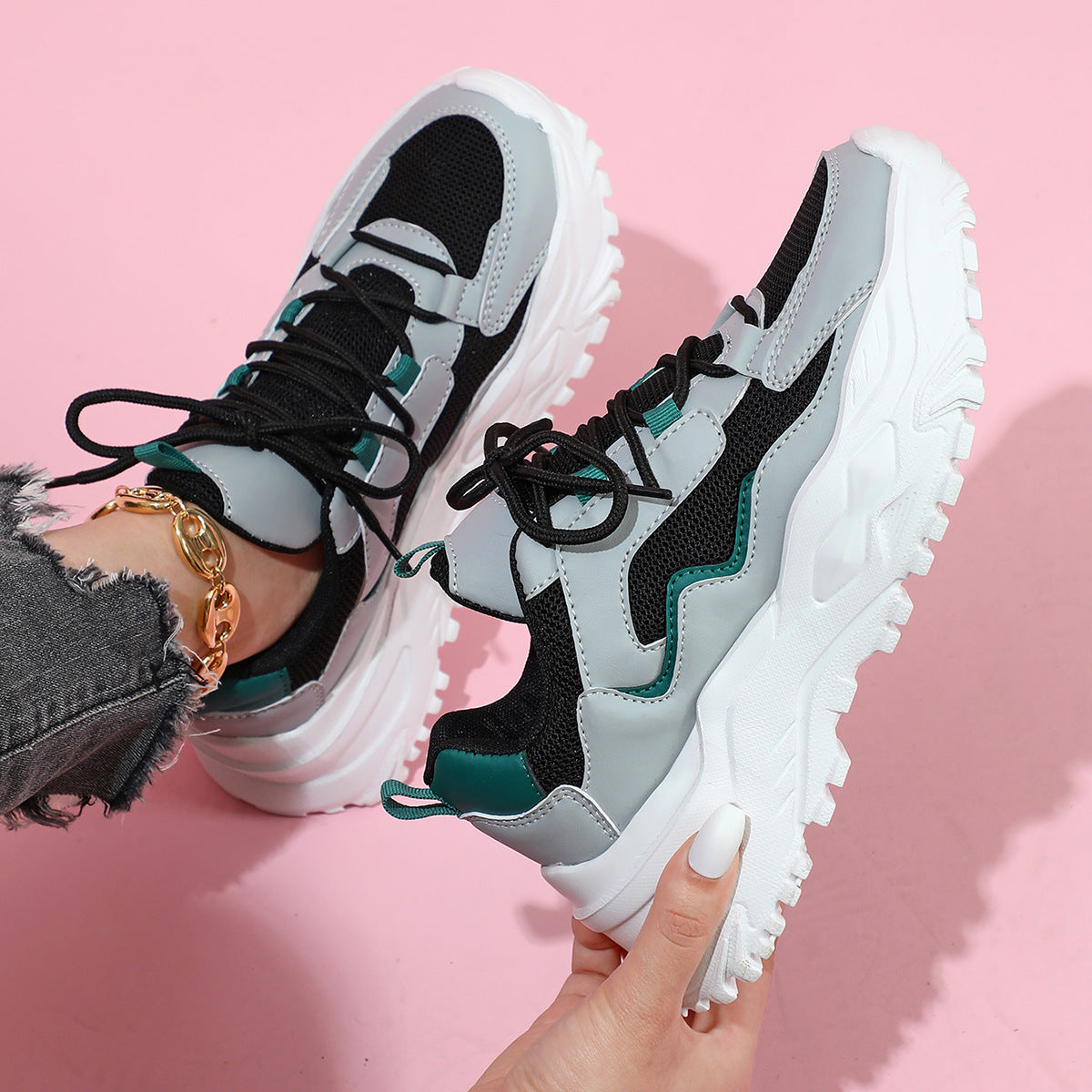 Casual Sports Shoes – Breathable Mesh Sneakers With Shock Absorbing Soles