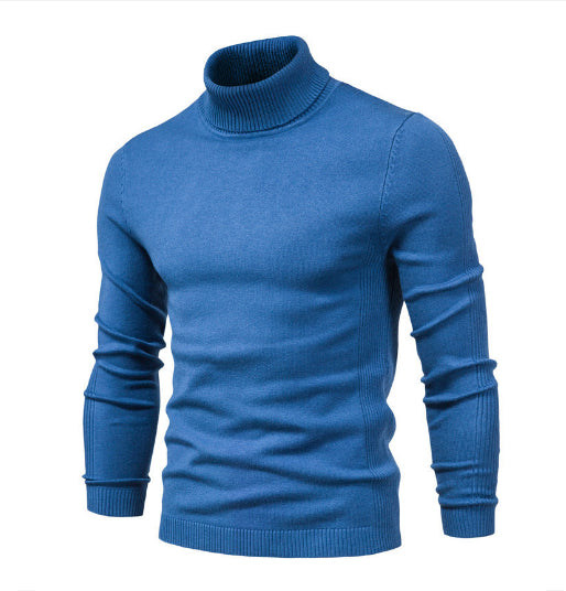 Slim Pullover Sweater For Men | Solid Color Turtleneck | Winter Casual Tops