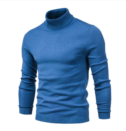 Slim Pullover Sweater For Men | Solid Color Turtleneck | Winter Casual Tops