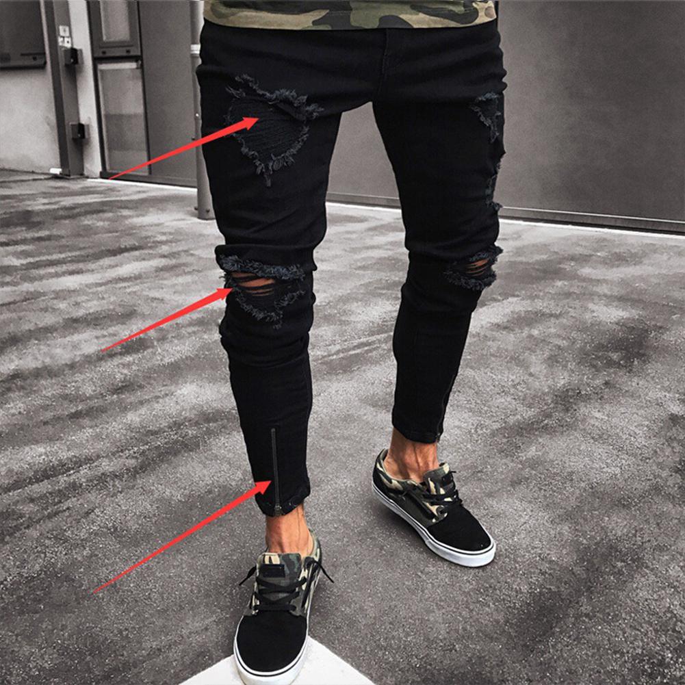 Men's Pencil Pants | Slim Casual Jeans | Low Waist Thin Elastic Trousers