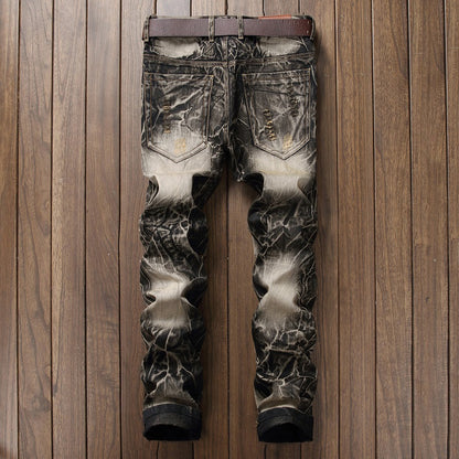 Embroidered Jeans | Men's Slim Fit Denim Pants | Comfortable Cotton Fabric