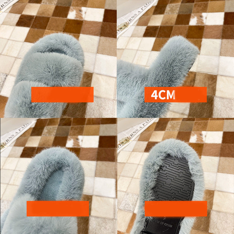 Fuzzy Slippers Women | Cozy Faux Fur Slippers With Soft Rubber Sole