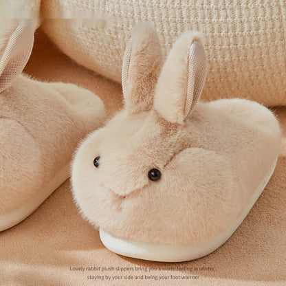 Rabbit Plush Slippers – Cozy Cotton House Shoes For Women’s Home Comfort