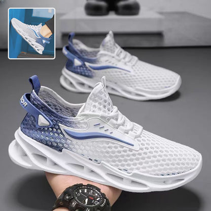 Men's Lace-Up Sneakers | Breathable Mesh Sports Shoes With Thick Sole Cushioning