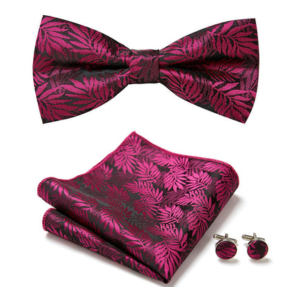 Stylish Bow Ties Set – Men's Floral Polyester Three Piece Tie Set