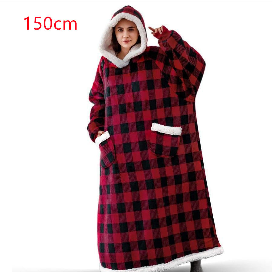 Hoodie Blanket – Oversized Pullover With Pockets | Winter Warm Cozy Wear