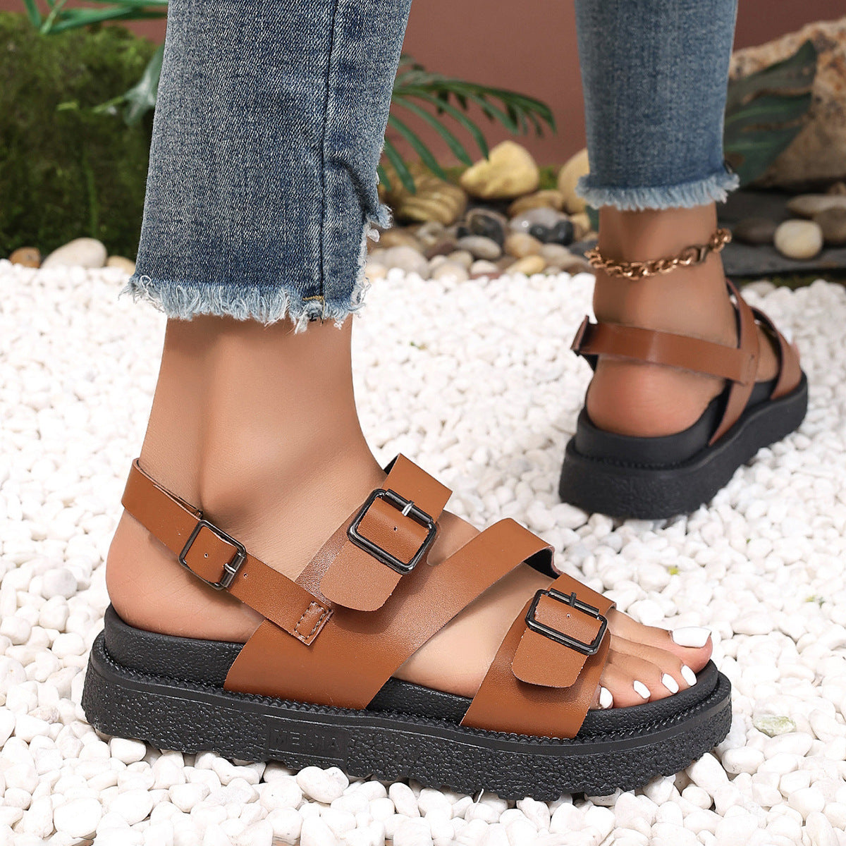 Plus Size Sports Sandals | Comfortable Walking Shoes With PU Upper & Rubber Sole