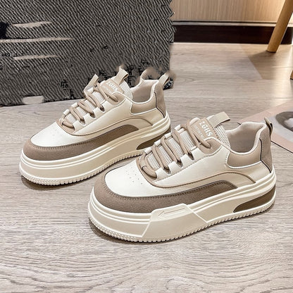 White Platform Sneakers | Fashion Sneakers With Thick Bottom Shoes For Women