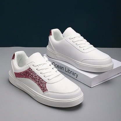 White Casual Shoes – Trendy Low Top Sneakers With EVA Sole Comfort