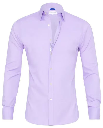 Long Sleeve Zipper Shirt | Slim Fit Cotton Men's Lapel Tops With Button Design