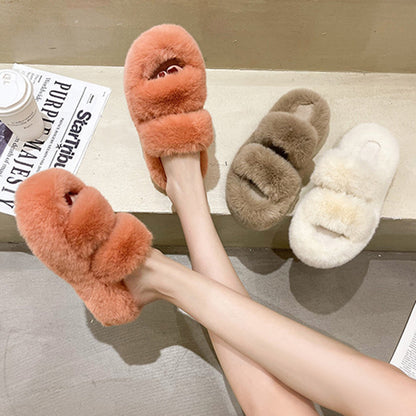 Fuzzy Slippers Women | Cozy Faux Fur Slippers With Soft Rubber Sole