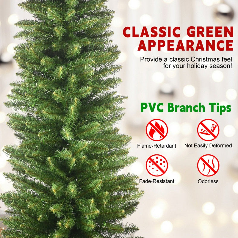 Classic green artificial Christmas tree with flame-retardant, fade-resistant, odorless PVC branch tips