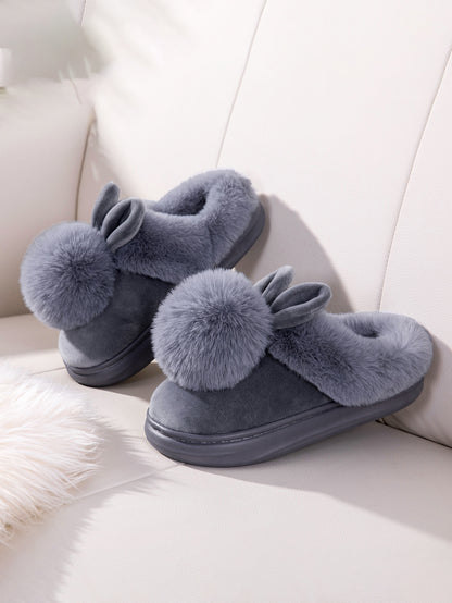 Cotton Slippers Ladies | Warm Indoor Slippers With Full Heel Wrap Design