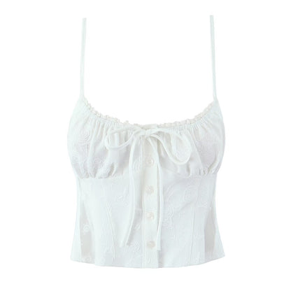 Lace Sling Vest Skirt - Retro Two Piece Set With Long Lace Skirt & Small Sling Vest