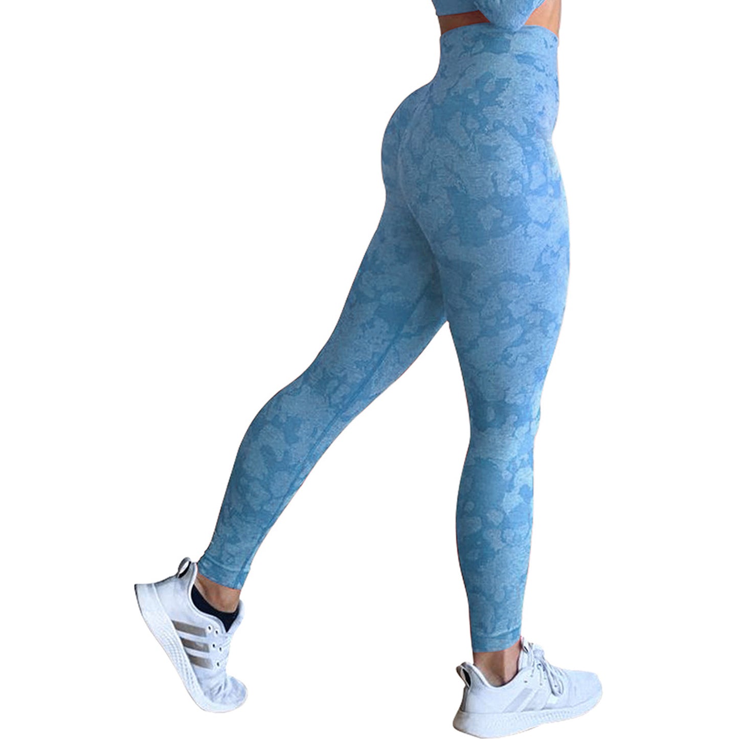 Fitness Yoga Pants | Seamless Camouflage Cropped Leggings With Jacquard Design
