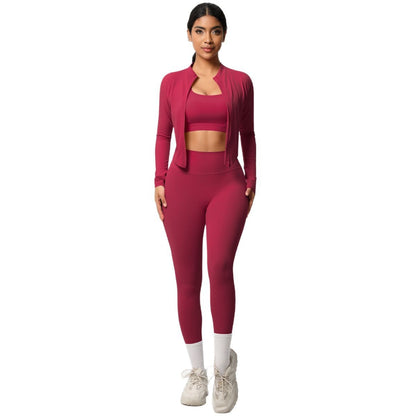 Yoga Vest Jacket - Tight Long Sleeve Spandex Exercise Bra with Beauty Back