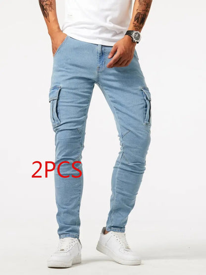 Casual Cargo Pants | Men's Lightweight Stretch Cotton Trousers | Spring Summer Fit