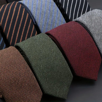 Men's Business Tie | Classic Striped Necktie | Formal Cotton & Polyester Yarn