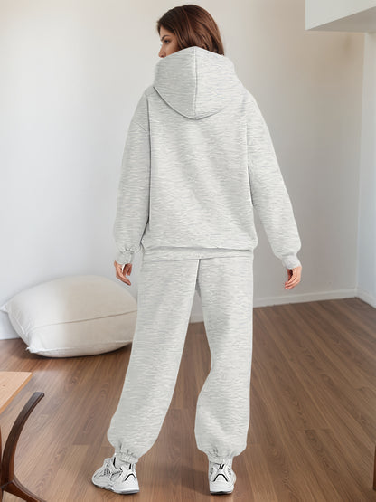 Oversized Sweatsuit Set – 2 Piece Lounge Hoodie And Baggy Sweatpants With Pockets