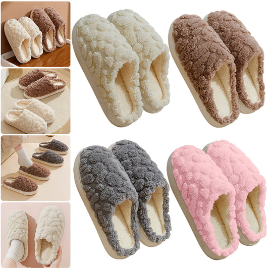 Fuzzy Slippers | Plush Cotton Slippers With Memory Foam And Anti Skid Soles