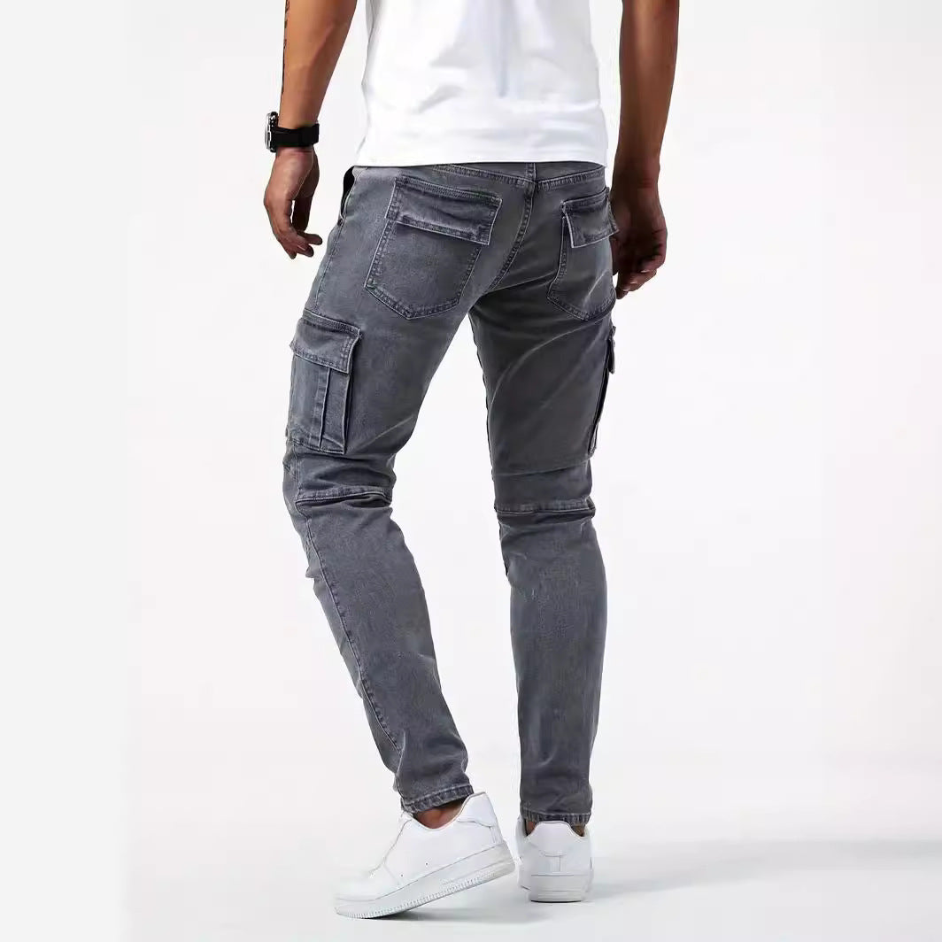 Casual Cargo Pants | Men's Lightweight Stretch Cotton Trousers | Spring Summer Fit