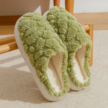 Fuzzy Slippers | Plush Cotton Slippers With Memory Foam And Anti Skid Soles