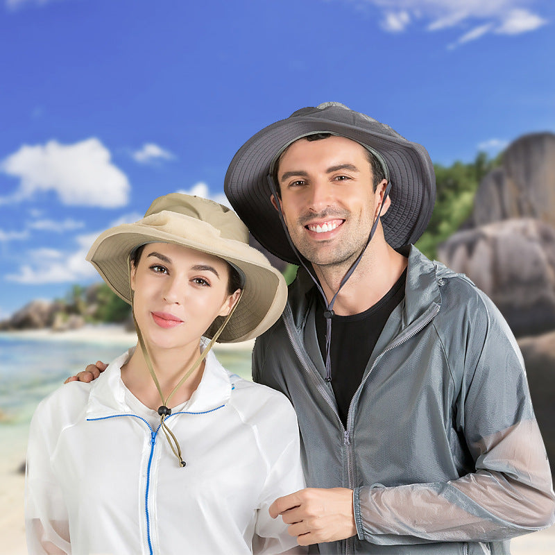 Outdoor Sun Hat – Wide Brim Waterproof Breathable Nylon Hat for UV Protection