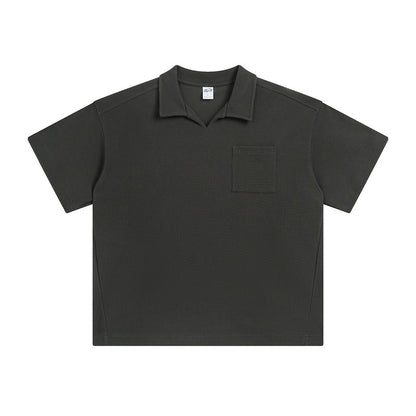 Casual Short Sleeve Men's Simple Lapel Shirt - Loose Fit Cotton Pullover