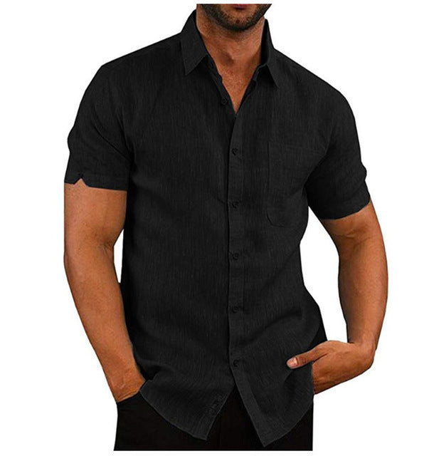 Men Summer Shirts - Casual Loose Tops | Short Sleeve Tees | Breathable Cotton