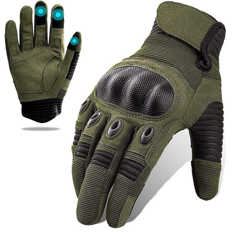 Tactical Motorbike Gloves – Full Finger Touch Screen Gloves With Knitted Fabric