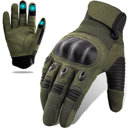 Tactical Motorbike Gloves – Full Finger Touch Screen Gloves With Knitted Fabric