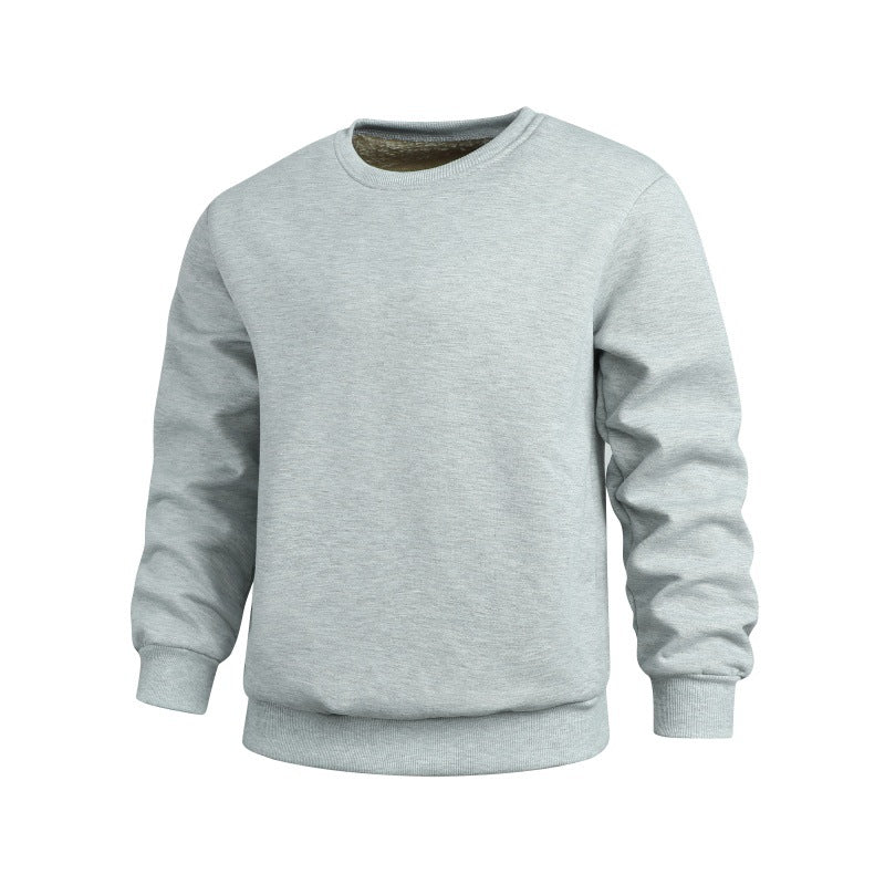 Winter Sports Sweatshirt - Men's Thick Fleece Pullover With Rabbit Hair Fabric