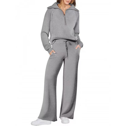 Women's Casual Sport Set - Autumn Winter Two Piece Tracksuit Polyester Activewear