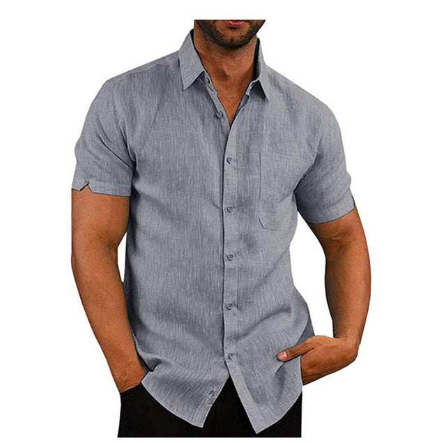 Men Summer Shirts - Casual Loose Tops | Short Sleeve Tees | Breathable Cotton