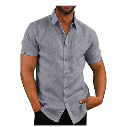 Men Summer Shirts - Casual Loose Tops | Short Sleeve Tees | Breathable Cotton