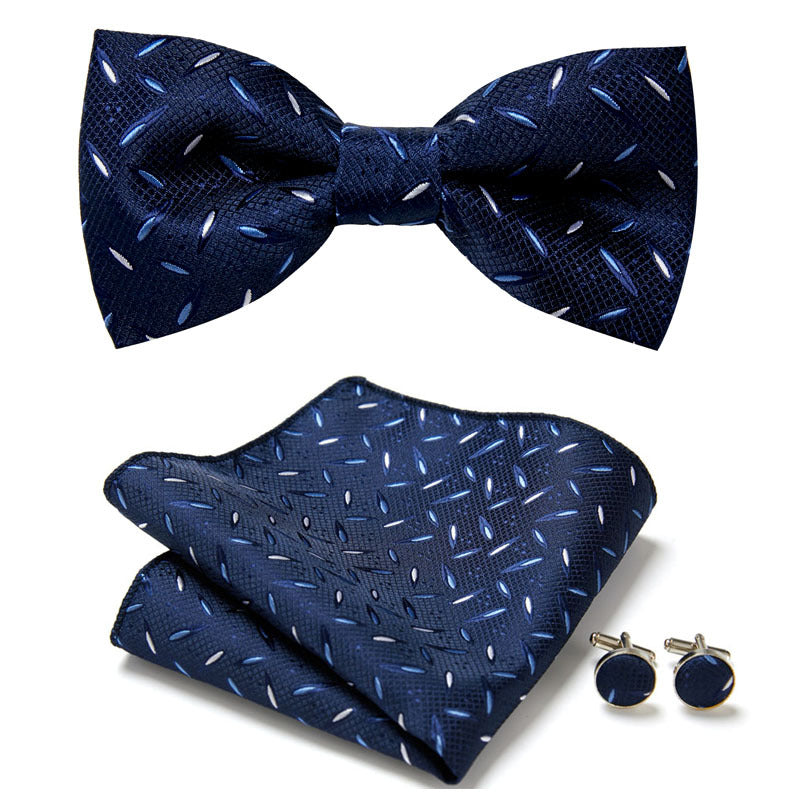 Stylish Bow Ties Set – Men's Floral Polyester Three Piece Tie Set