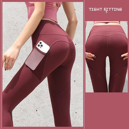 Seamless Leggings Women | High Waist Push Up Leggings With Pockets For Fitness Running