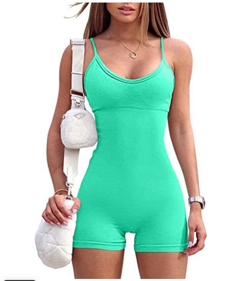 Yoga Workout Romper - Tight Spandex Nylon Jumpsuit For Women | Stylish Fitness Wear