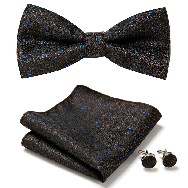 Stylish Bow Ties Set – Men's Floral Polyester Three Piece Tie Set