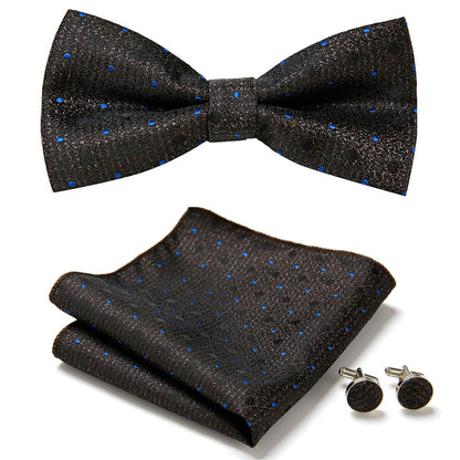 Stylish Bow Ties Set – Men's Floral Polyester Three Piece Tie Set