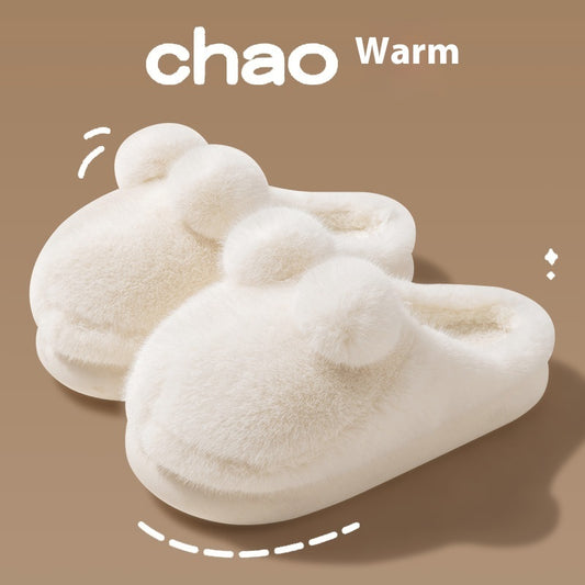 Rabbit Indoor Slippers | Warm Velvet EVA Sole | Anti Slip Baotou Style Comfort