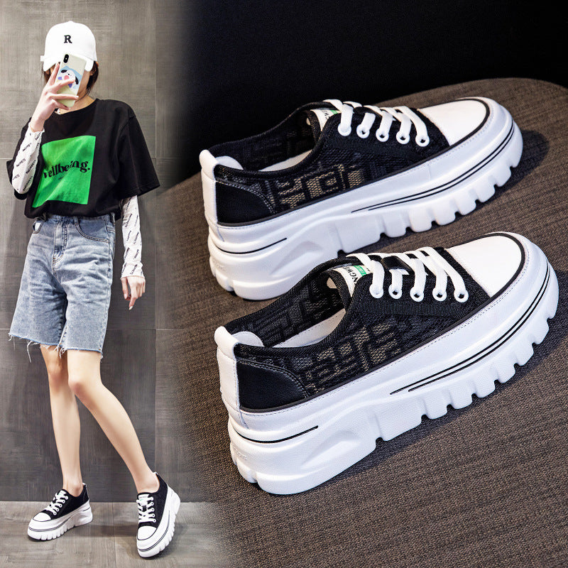 Height Increasing Insole Shoes – Comfortable Platform White Shoes With Cross Strap Design