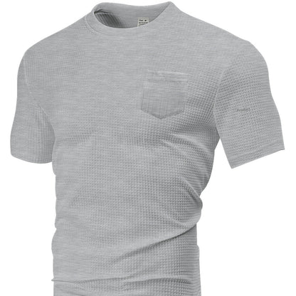 Men's Breathable T-Shirt – Loose Fit Tee With Large Waffle Fabric
